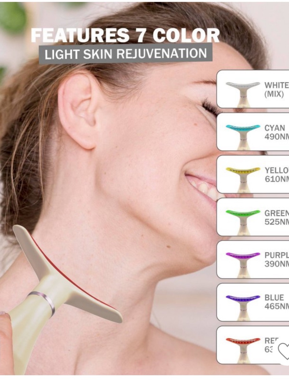 GLO 24K 7 color LED neck face Massager LIMITED EDITION!! - Picture 6 of 12
